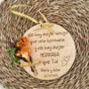Placa circular "ser querido" con flor preservada