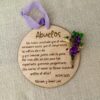 Placa circular "ser querido" con flor preservada