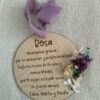 Placa circular "ser querido" con flor preservada